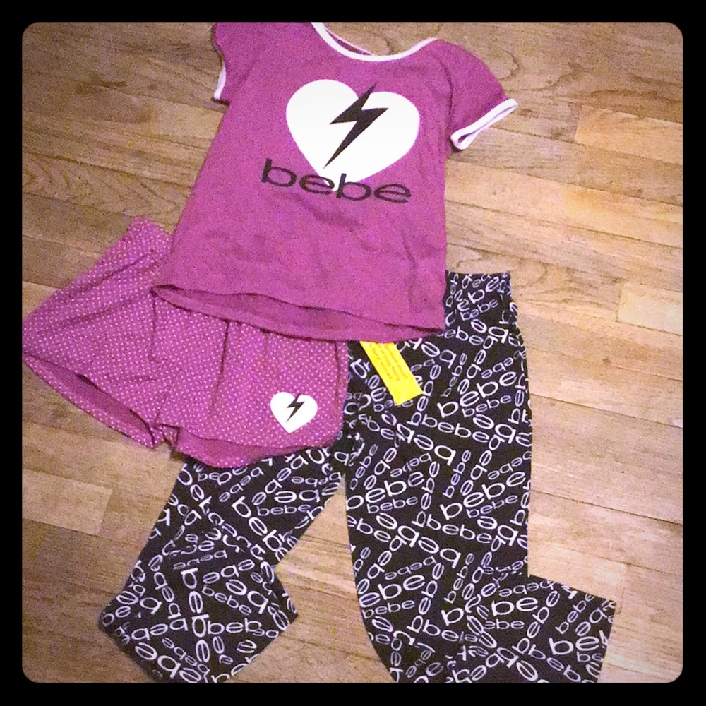 Bebe 3 piece Pajama set new with tags